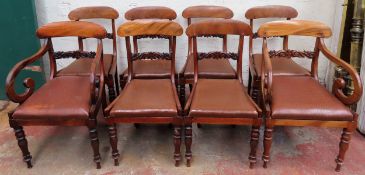 Set of 8 (6+2) 19th century mahogany dining chairs. Approx. 87 x 52 x 49cms used with scuffs and