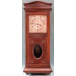 20th century Oak Ansonia wall clock. App. 97cm H Used condition, not tested for working