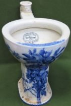 Doulton & Co. 'Syhponic' blue and white glazed ceramic toilet base. Approx. 48 x 33 x 56cms used