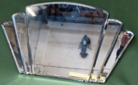 Art Deco sctional wall mirror. Approx. 40 x 72cms reasonable used condition odd surface scratches