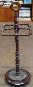 Mahogany umbrella/stick stand. Approx. 92cms H reasonable used condition with minor scuffs and
