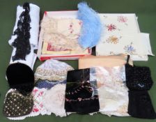 Sundry linens Inc. Victorian night cap, beaded bags, etc all used and unchecked