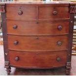 Victorian mahogany Scottish style two over three chest of drawers. Approx. 114 x 106 x 51cms used