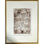 HARRY BILSON, LITHOGRAPH PRINT, 'ONCE UPON A TABLECLOTH', LIMITED EDITION 40/250, SIGNED LOWER