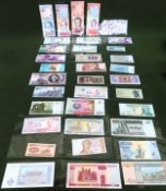 Selection of foreign banknotes Inc. Indonesia, Venezuela, British Armed Forces, Vietnam, etc all