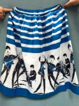 BEATLES BLUE AND WHITE COTTON SWING SKIRT, SMALL SIZE