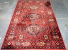 Vintage Mossoul floor rug. Approx. 241 x 173cms reasonable used condition. needs a clean