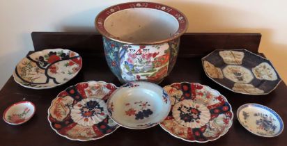 Quantity of mostyl hand painted Oriental ceramics all used and unchecked