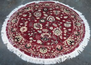 Vintage circular Persian floor rug. Approx. 150 x 50cms reasonable used condition