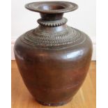 Large vintage copper vase. Approx. 42cms H ex lamp base