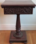 Pretty 19th century carved mahogany Welsh style small oak side table. Approx. 72 x 50 x 40cms