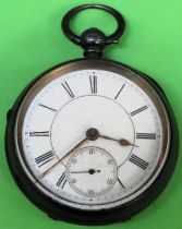 Hallmarked silver pocket watch with enamelled circular dial used condition not tested