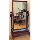 Georgian style large mahogany cheval mirror. Approx. 163.5 x 90 x 38cms used with scuffs scratches