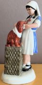 Royal Doulton glazed ceramic figure - Childhood Days 'It Wont Hurt'. HN2963 reasonable used
