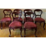 Set of 6 19th century carved mahogany crown back dining chairs. Approx. 88 x 46 x 38cms reasonable