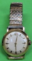 Gents Art Deco style gold coloured wristwatch with expandable strap reasonable used condition. not