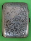 Hallmarked silver cigarette case. Approx. 58.3g all used and unchecked