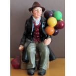 Royal Doulton glazed ceramic figure - The Balloon Man. HN1954 REASONABLE USED CONDITION
