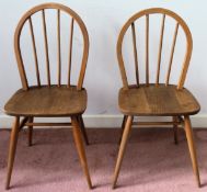 Pair of Ercol mid 20th century stick back dining chairs used condition with minor scuffs and