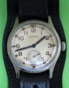 WW2 Moeris ATP (Army Trade Pattern) military wristwatch, circa 1940. Numbered 60374 & 2658777 used
