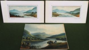 Three various late 19th century unframed pastoral Watercolours by Henry Magenis "On Loch Lomand "