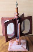 20th century mahogany and glazed rotating photograph carousel. Approx. 18cms H reasonable used