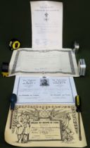 Four various certificates including French Legion of Honour, signed National Order of Merit etc