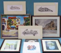 Quantity of pictures and prints Inc. signed Frank Green print etc