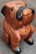 20th century wooden model of a seated dog reasonable used condition