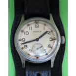 WW2 Moeris ATP (Army Trade Pattern) military wristwatch, circa 1940. Numbered 60374 & 2658777