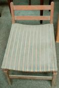 WOODEN ADJUSTABLE CHAIR. APP. 90CM H x 47CM W x 66CM D USED CONDITION, CHIPS, SCUFFS AND