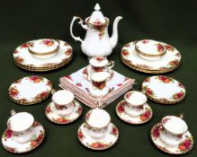Quantity of Royal Albert Old Country Roses Coffeeware. Approx. 30+ pieces All in used condition,