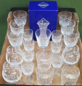 Quantity of various stemmed glassware, tumblers, etched airtwist glass etc All in used condition,
