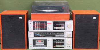 Realistic SA Amplifier, ST700 Tuner, STC700 Cassette Deck, Garrard SP25 MkII Turntable, plus pair of
