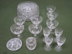 Parcel of various glassware Inc. set of four Tudor stemmed glasses