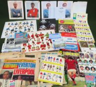 Quantity of various Football ethemera including stubs, sticker albums, newspapers, Howard Kendall