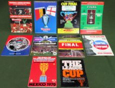 Various 1970's Cup Tie programmes including 1970 Mexico World Cup programme All in used condition,