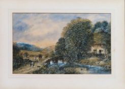 Stanley Herdman late 19th century unframed Watercolour "Harvest time" Approx. 33 x 53cm Used