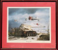 Keith Hill framed pencil signed polychrome print "Hunting Trip" Limited Edition 56 of 480. App. 43 x
