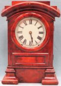 Early 20th century Walnut veneered American style mantle clock. App. 39cm H Used condition, not