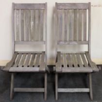 Pair of 20th century folding garden chairs reasonable used condition