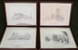 Set of four David Hawker local related prints All in used condition, unchecked