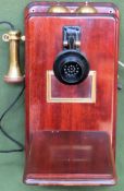 Vintage Mahogany wall mounting telephone Used condition, unchecked
