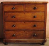 Victorian Mahogany two over two chest of drawers. App. 120cm H x 120cm W x 50cm D In need of