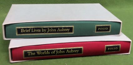 FOLIO SOCIETY TWO VOLUMES - THE WORLDS OF JOHN AUBREY & BRIEF LIVES BY JOHN AUBREY