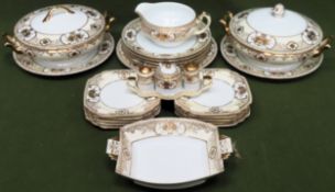 Quantity of Noritake gilded part dinner ware all used and unchecked