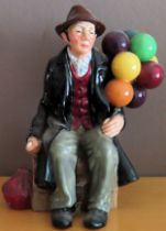 Royal Doulton glazed ceramic figure - The Balloon Man. HN1954 REASONABLE USED CONDITION