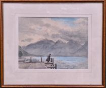 Framed Watercolour depicting a Loch scene. App. 20 x 27cm