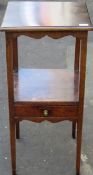 19th century two tier mahogany side table, fitted with single drawer. Approx. 81.5cm H x 39cm W x
