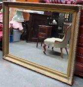 Large 20th century gilt framed bevelled wall mirror. App. 113 x 143cm Reasonable used condition,